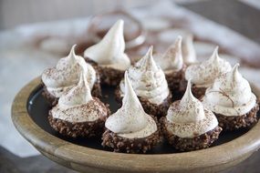 chocolate cake with meringue