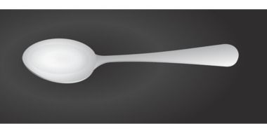 white Spoon at dark background, illustration