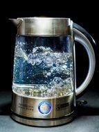 Glass Kettle and Water bubbles stainless steel