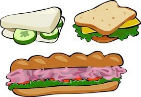 Different sandwiches clipart