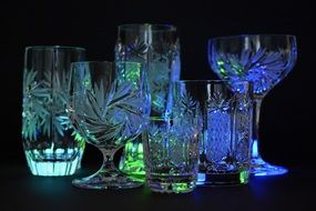 transparent Crystal Glasses black aback