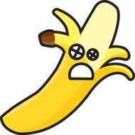 drawing of a yellow dead banana
