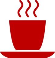 red cup of hot coffee, icon