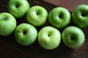 appetizing green apples