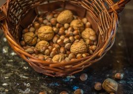 Walnuts in a basket