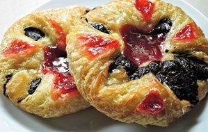 appetizing Danish pastry with berries