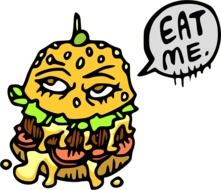 cartoon burger as a graphic illustration