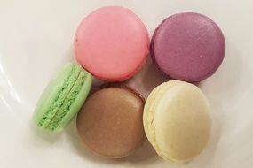 multi-colored macaroons on a plate