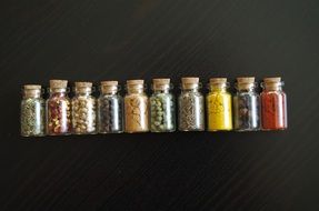 bottles with cooking spices