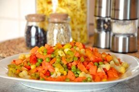 assorted vegetables on a white plate