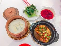 asian food with rice