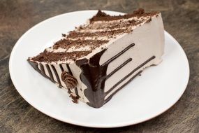 chocolate dessert on a white plate