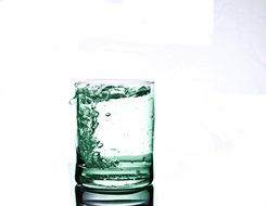 drink water in Glass closeup