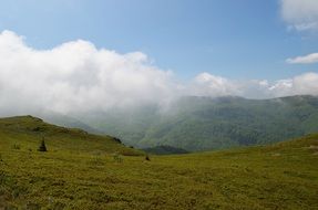 amazing landscape of bieszczady mountains