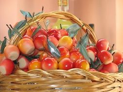 Sweet delicious fresh colorful cherries in the basket