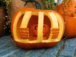 carved creepy pumpkin