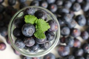 blueberries in glass