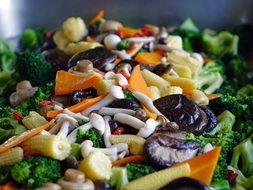 a variety of chopped vegetables