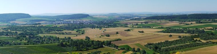 panorama of vineyards on wunnenstein hill