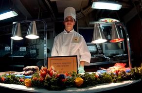 man cook at the table in the kitchen