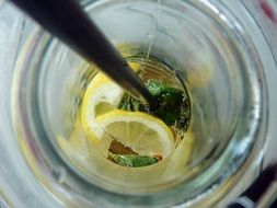 refreshing drink with lemon