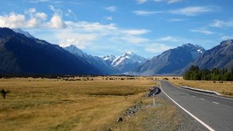 highway going to Mount Cook, New Zealand