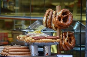 sausage on the counter street food