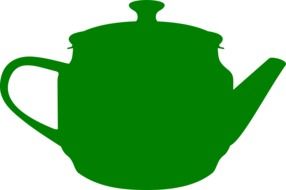 vintage Teapot, Green silhouette