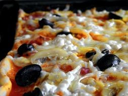 pizza with onion and olives