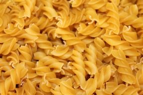 raw fusilli Pasta, background