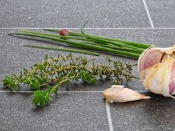 rosemary, chives, garlic