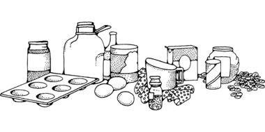 drawing of cooking ingredients