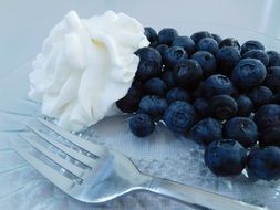blueberries with whipped cream