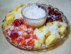 fruit plate with coconut spice