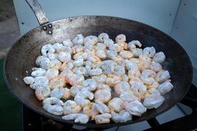 fried shrimp in a pan