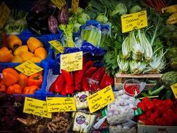 variety of market stall