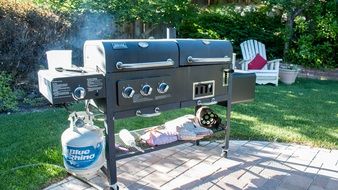 Grill in Backyard Summer Party scene