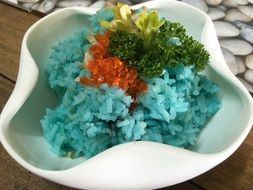 colored Rice in bowl, Thai cuisine