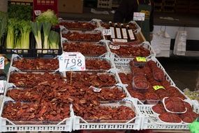 dried tomatoes on the market