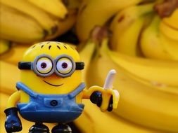 minion on a background of bananas