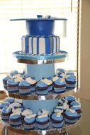 birthday cake in blue