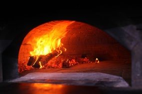 wood-burning stove for a pizza