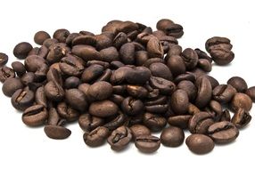 coffee beans on white