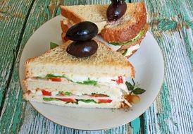 sandwiches with olives