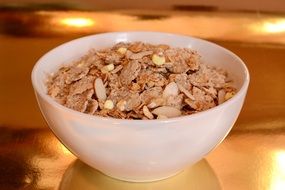 cereal in a white bowl for a breakfast