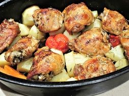 baked chicken with vegetables