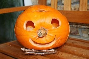 pumpkin halloween funny face orange