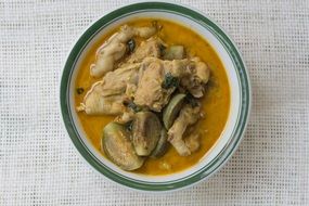 Chicken with eggplant, thai green curry