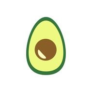 drawn sliced avocado with bone