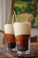 Coffee poured in glasses